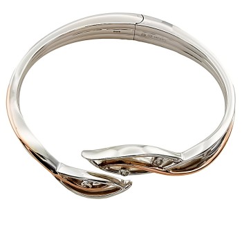 Silver & 9ct Gold Clogau Sprung Bangle